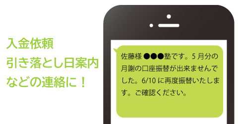 入金依頼、引き落とし日の案内に