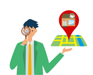 検索してお店の情報がマップに表示されていますか